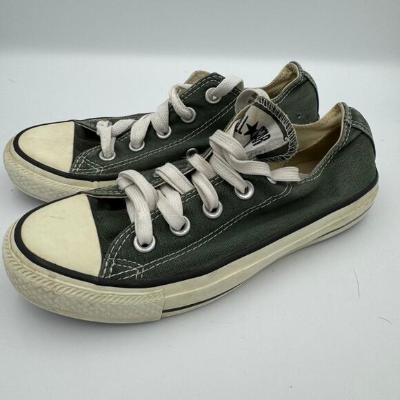 Converse Chuck Taylor All Star Low Top Green Canvas Sneakers Unisex Sz W5 / M3 - Picture 3 of 8